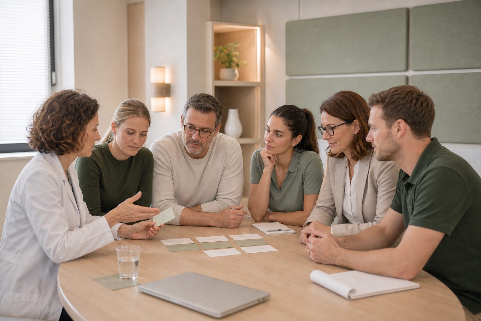 Neues Praxisteam arbeitet gemeinsam in einer internen Schulung.