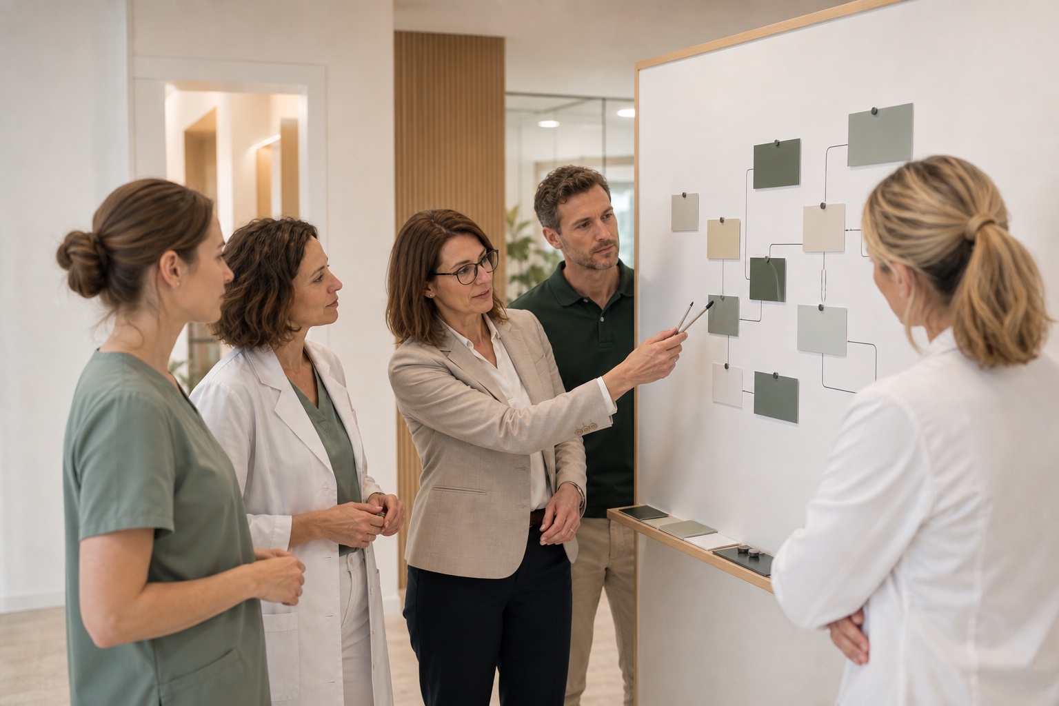 Praxisteam entwickelt gemeinsam klare Arbeitsabläufe.